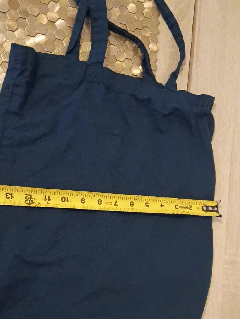 Everyday Black Canvas Tote with Long Shoulder Straps